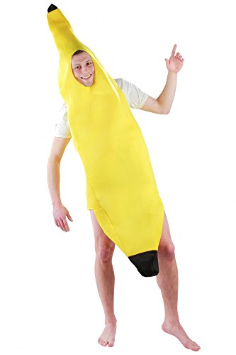 witziges Bananenkostüm Kostüm für Erwachsene Faschingskostüme Männer Banane Bananenanzug Fasching Bananen Frucht Obst Anzug Bodysuit Karnevalskostüme GröÃŸe XL
