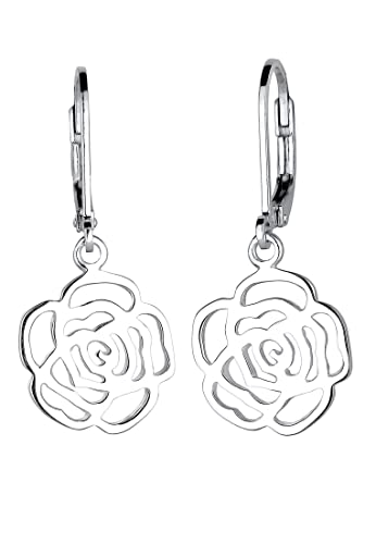 Elli Ohrringe Rose Blume Blütenform Romantisch Filigran Silber