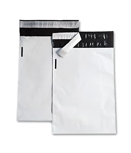 100 Versandtüten Coex Versandbeutel für Kleidung Versandtaschen 240 x 325 mm [50my] Weiß/Schwarz