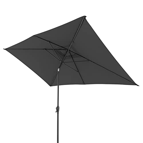 Doppler Sonnenschirm Jack 300x200cm in Dunkelgrau - Rechteckiger Sonnenschirm für Balkon & Terrasse - Schirm knickbar - Großer Balkonsonnenschirm - Kurbelschirm- Kippbarer Gartenschirm