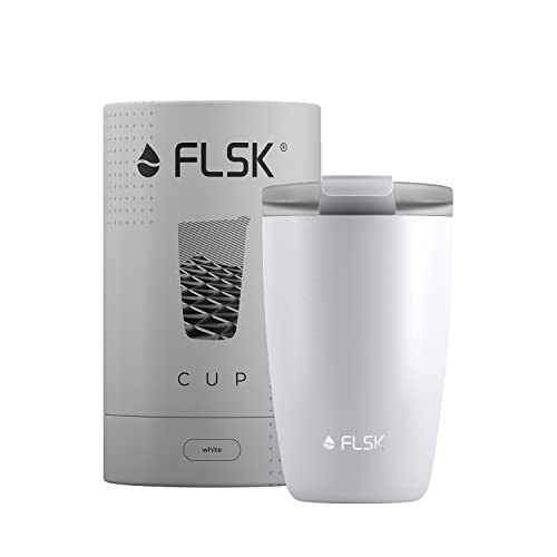 FLSK CUP • Coffee to go-Becher aus Edelstahl – vakuumisoliert • Stilvoll unterwegs genießen mit Deinem CUP White. • ohne BPA, rostfrei, dicht – 350 ml
