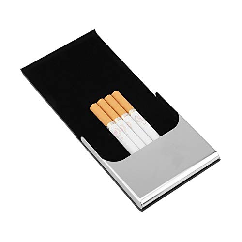 Jeanoko Zigarettenaufbewahrungsbox Ultradünn für 10 Zigaretten in normaler Größe oder Visitenkarten Neu(Schwarz)