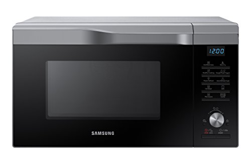 Samsung Mc28M6055Cs/Ec Mikrowellenherd mit Grill, 28 l, innen aus Keramik, EasyView-Fenster und Backofen -Funktion bis 200 °C, 2100 W, Grau