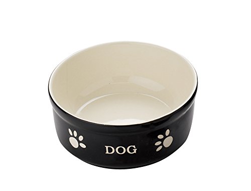 Nobby Hunde Keramiknapf 'DOG' schwarz / beige 15,5 X 15,5 X 6,5 cm