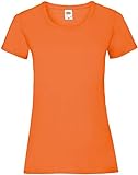 Fruit of the Loom Rundhals Damen T-Shirt, Farbe:orange, GröÃŸe:M