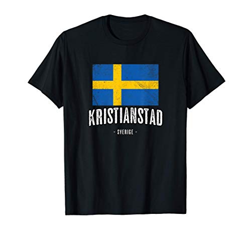 Stadt von Kristianstad, Schweden | Sweden Schwedische Flagge T-Shirt