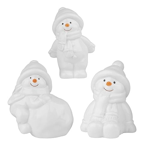 Ideen mit Herz Deko-Figuren Schneemänner 1 | 3 Designs & Größen | weiß | 3 Stück