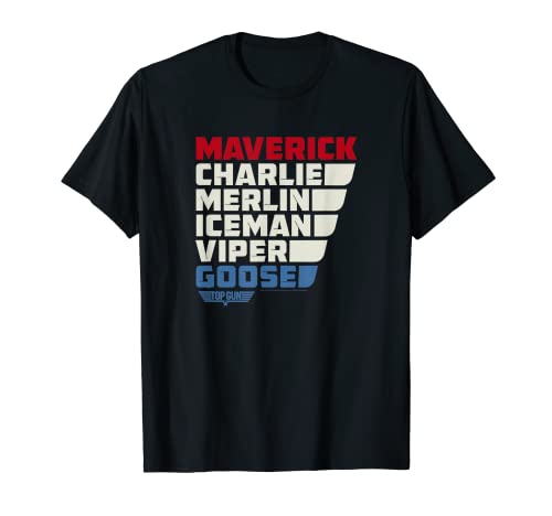 Top Gun Bunte Namen T-Shirt
