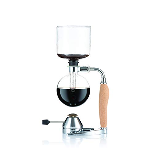Bodum Mocca Vakuum-Kaffeebereiter, 4 Tassen, 0.5 l mit Gasbrenner, Edelstahl, 0.5l