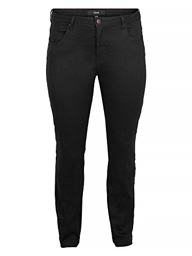 Zizzi Emily Jeans Damen Große Größen Slim Fit Curvy Hip Stretch Jeanshose -Schwarz-50 / 78 cm
