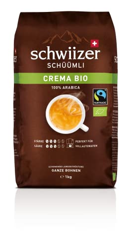 Schwiizer Schüümli Crema Bio Bohnenkaffee 1kg - Intensität 3/5 - Fairtrade
