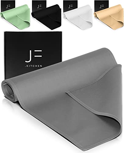 JF.kitchen® Tischläufer | Hochwertiger und moderner Tischläufer aus 100% Baumwolle | Premium Qualität | deutsches Start-Up | 140x40cm (Grau)