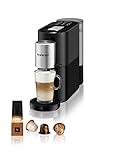Nespresso Krups XN8908 Atelier Kaffeemaschine mit Milchaufschäumer | 1 l Wassertankkapazität | inkl. Glastasse + Kapseln | Pumpendruck 19 Bar | Schwarz/Silber