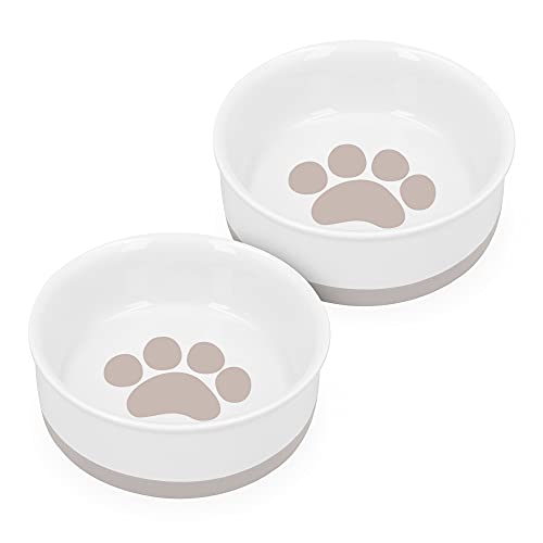 Navaris 2X Hundenapf Futternapf Fressnapf - Futterschüssel Napf Set für Hunde Katzen - Näpfe mit Silikon Boden - spülmaschinenfest rutschfest