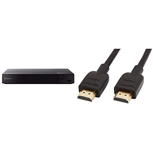 Sony BDP-S6700 Blu-ray-Player schwarz & Amazon Basics HL-007306 Hochgeschwindigkeits-HDMI-Kabel 2.0, Ethernet, 3D, 4K-Videowiedergabe und ARC, 1.8m, Schwarz