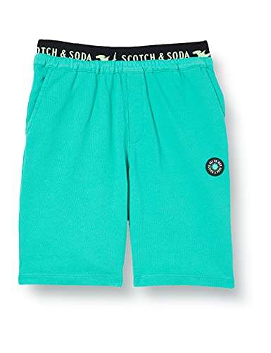 Scotch & Soda Shrunk Jungen Sweatshorts mit elastischem Bund aus Bio-Baumwolle Lässige Shorts, 0238 Emerald, 4