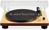 Lenco Plattenspieler LS-50 mit USB-Anschluss, im Holzgehäuse mit eingebauten Lautsprechern und integriertem Verstärker, 2 x 3 Watt