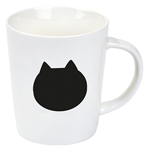 Moses Ed, The Hot Cat Tasse | Kaffeetasse mit Thermoeffekt, Porzellan, Weiß, 9.3 x 8 x 11 cm