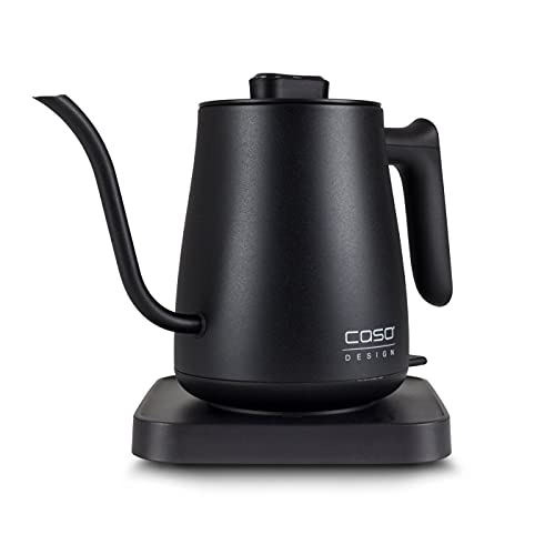 CASO Coffee Classic Kettle – elektrischer Wasserkocher, hochwertiges matt schwarzes Design mit geschwungenem Wasserausguss, Edelstahl-Innenraum, ideal für die Tee- und Kaffeezubereitung