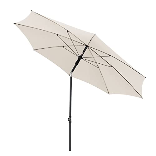 Doppler Sonnenschirm Rethink 200cm in Natur - Runder Sonnenschirm für Balkon & Terrasse - Nachhaltiger Schirm - Balkonsonnenschirm mit Handöffner - Mit Hülle - Kippbarer Gartenschirm