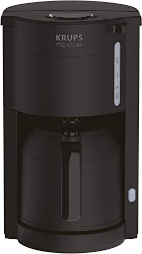 Krups Pro Aroma Filterkaffeemaschine mit Thermokanne, Antitropf-Funktion, 800 Watt, bis zu 10 Tassen, Warmhaltezeit 4 Stunden, Edelstahl, Abschaltautomatik