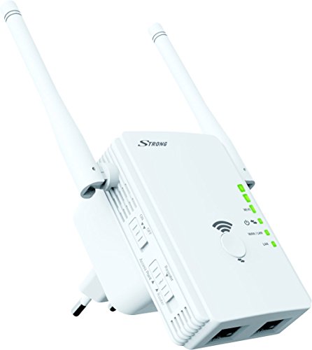 STRONG WLAN Repeater 300 V2, Betriebsmodi: Universal Repeater/Access Point/Router, 300 Mbit/s bei 2,4 GHz, 2 LAN Ports, WLAN Verstärker - weiß, REPEATER300V2