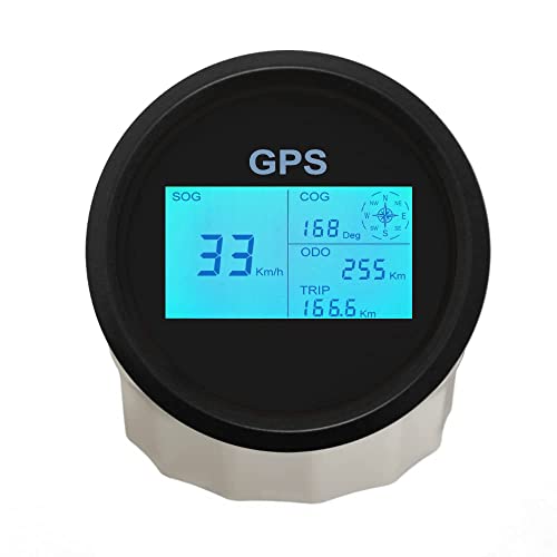 ELING GPS Tachometer Digitale Geschwindigkeitsanzeige Kilometerzähler Kilometerzähler Für Auto Marine mit GPS Antenne 7 Hintergrundbeleuchtung 85mm