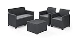 Koll Living Lounge Sets - Verschiedene Ausführungen - hochwertige Sitzgruppe für den Garten - höchster Sitzkomfort durch ergonomische Rückenlehnen (2er Sofa, 2X Sessel & Tisch)