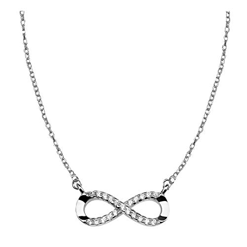 SOFIA MILANI - Damen Halskette 925 Silber - mit Zirkonia Steinen - Unendlich Infinity Anhänger - 50135