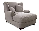 CAVADORE XXL-Sessel Oasis / Großer Polstersessel im modernen Design / Big Sessel inkl. zwei Zierkissen / 120 x 99 x 145 / Beige