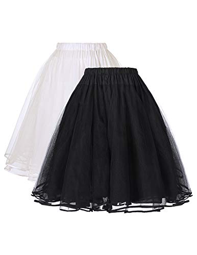 Belle Poque Unterrock 50s Vintage Petticoat Rockabilly Kleid 1950 Petticoat Reifrock Underskirt schwarz+beige Übergroß 1X ZHXS85-2