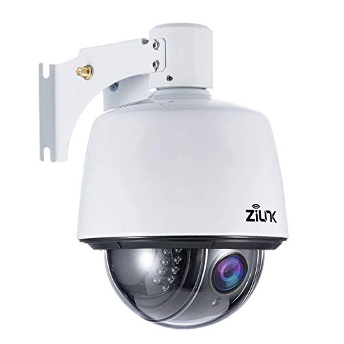 ZILNK Edelstahl PTZ IP Dome Kamera Outdoor, Überwachungskamera WLAN Aussen, 1080P Schwenken/Neigen/5X Optischer Zoom, IR-Nachtsich, IP65 wasserfest, Bewegungsmelder, Unterstützung von 64GB SD Karten
