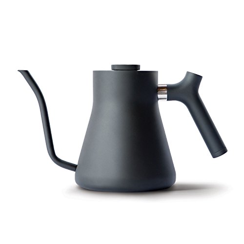 Fellow Wasserkocher für Kaffee und Tee (eingebautes Kochthermometer, Gegengewichtsgriff) 1 Liter Matt-schwarz