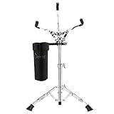 Donner Snare Ständer Höhenverstellbar 46-65cm doppelstrebig Snare Drum Stand mit Drumstick Tasche