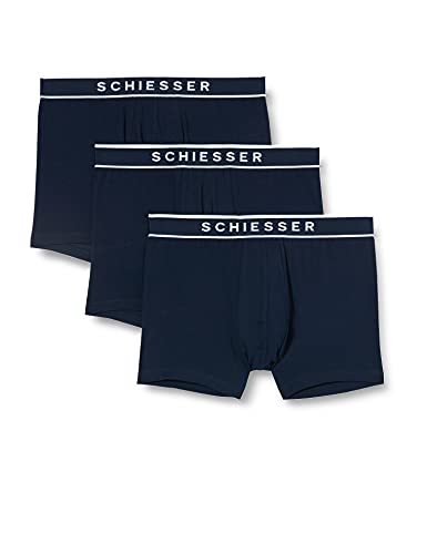 Schiesser Herren 95/5 Organic Cotton 3er Pack Boxershorts, dunkelblau, M