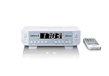 Lenco KCR-100 - Küchenradio - Unterbauradio mit Bluetooth - PLL FM Empfänger - 5 Senderspeicher - LED Beleuchtung - 2 x 1 Watt RMS - Uhr mit Timer Funktion - Fernbedienung - weiß