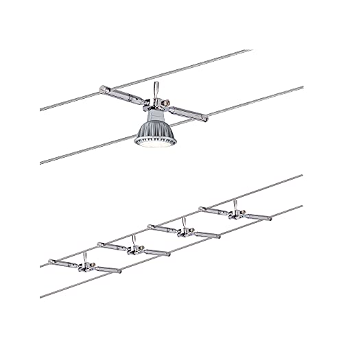 Paulmann 94146 Seilsystem Togo Set erweiterbar max.4x10W Chrom Seilleuchte Hängeleuchte Drahtseilsystem ohne Leuchtmittel
