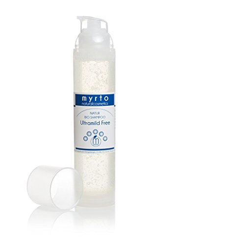 myrto – Bio-Shampoo Ultra mild Free | ohne Alkohol + Duftstoffe -beruhigt juckende + trockene Kopfhaut - mehr Volumen für feines Haar - vegan - 100ml