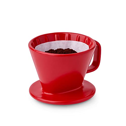 Tchibo Kaffeefilter, Handfilter, Handaufguss, Filtergröße 101, Spülmaschinengeeignet, Keramik, Rot