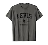 Levis Wisconsin WI Sportdesign im Vintage-Stil, athletisch, Schwarz T-Shirt