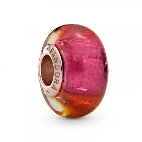 Pandora Glitzernder Sonnenuntergang Murano-Glas-Charm (Ring) Mehrfarbig mit 14 Karat rosévergoldete Metalllegierung aus der Pandora Moments Collection