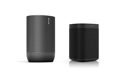 Sonos Move Smart Speaker - Indoor-Outdoor Set (1x Sonos Move schwarz + 1x Sonos One Gen. 2 schwarz)