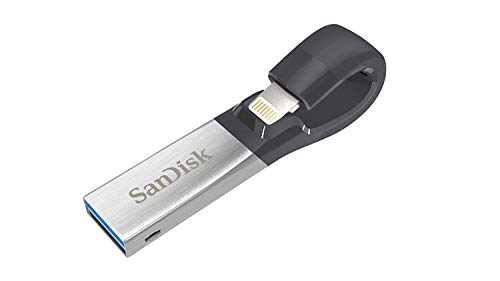 SanDisk iXpand Flash-Laufwerk iPhone Speicher 128 GB (iPad kompatibel, automatisches Backup, flexibler Lightning Anschluss, USB 3.0, iXpand App)