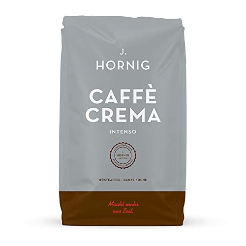 J. Hornig Kaffeebohnen Espresso, Caffè Crema Intenso, 1000g, kräftig-schokoladiges Aroma und dunkle Röstung, für Vollautomaten, Siebträgermaschine oder Espressokocher, ganze Bohnen