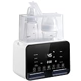 Sinbide Multifunktionaler Flaschenwärmer, 7 in 1 Sterilisator für Babyflaschen mit LCD Bildschirm,warmhalte- und Auftaufunktion,Bottle Warmer,Fast Erwärmen(Weiß)