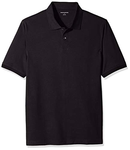 Amazon Essentials Herren Poloshirt, Schwarz (Black), M (50)