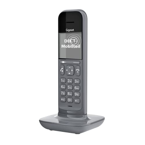 Gigaset CL390HX - Design DECT-Mobilteil mit Ladeschale – Schnurloses Telefon für Router und DECT-Basis - Fritzbox-kompatibel - Direktwahlfunktion - Schutz vor unerwünschten Anrufen, Satellite grey