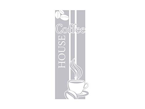GRAZDesign Fensteraufkleber Küche Kaffee, Coffee House mit Tasse, Selbstklebende Fensterfolie Aufkleber für Glastür / 150x57cm