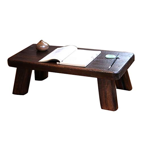 Meng Wei Shop Couchtische Holz Couchtisch Balkon-Tischchen Im Japanischen Stil Mini-Frühstückstisch Maltisch Laptop-Tisch Schreibtisch (Color : Brown, Size : 58x35x18cm)