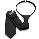 ADAMANT©️ SICHERHEITS-KRAWATTE-PROFI - mit Sollbruchstelle & Zip Reißverschluss - Security-Krawatte Größe 36-55 - DEUTSCHE MARKENQUALITÄT - FERTIG-GEBUNDEN - schwarz